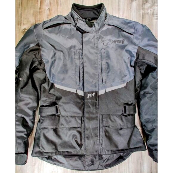 Unisex Motorcycle Jacket Full Sleeve Zipped Front & Pockets size L,‎ Black/Gray - Picture 11 of 12